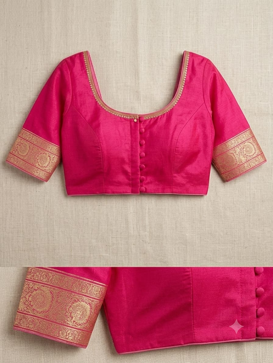 Magenta Banarasi Silk Saree