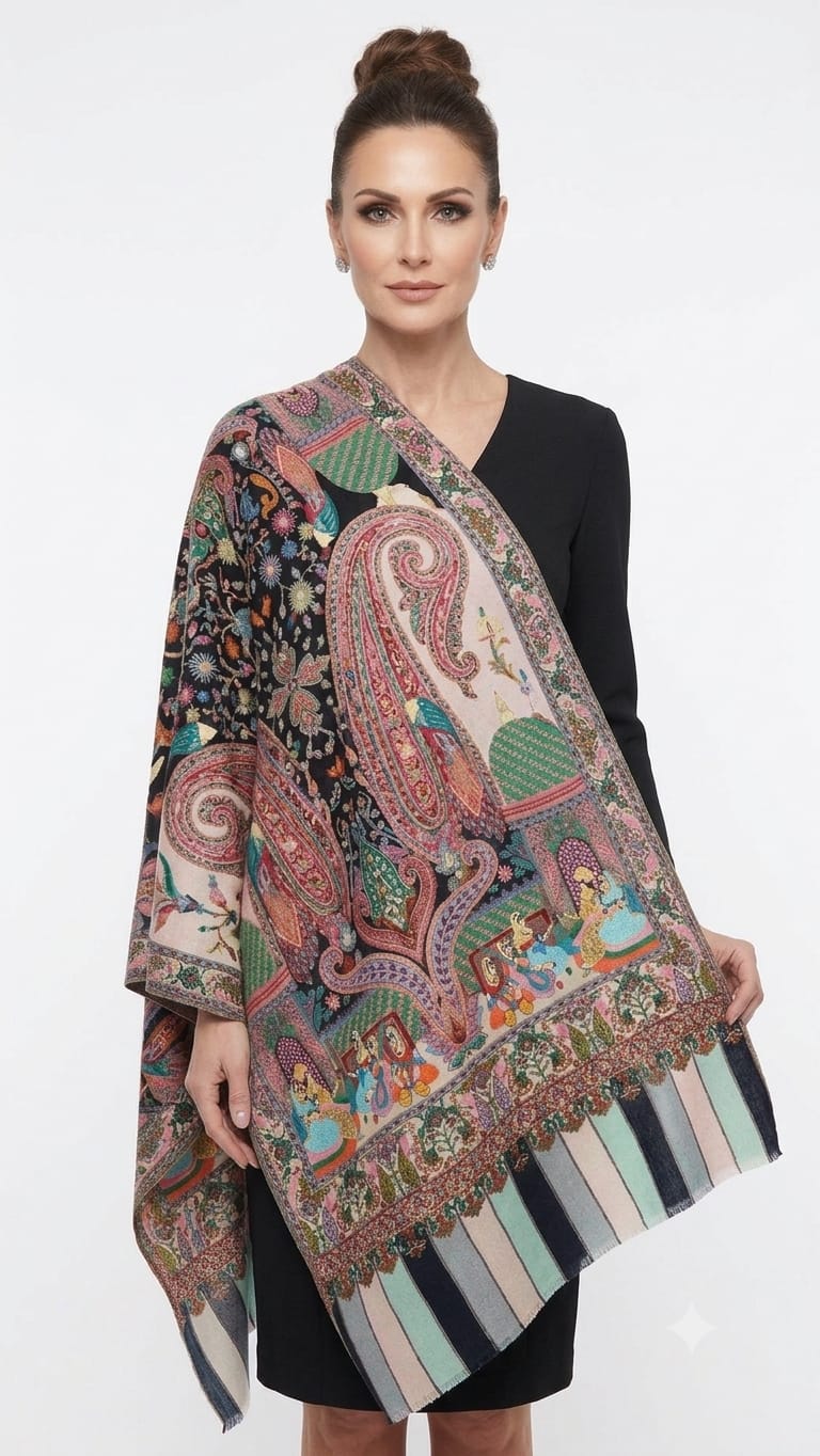 kalamkari style shawl
