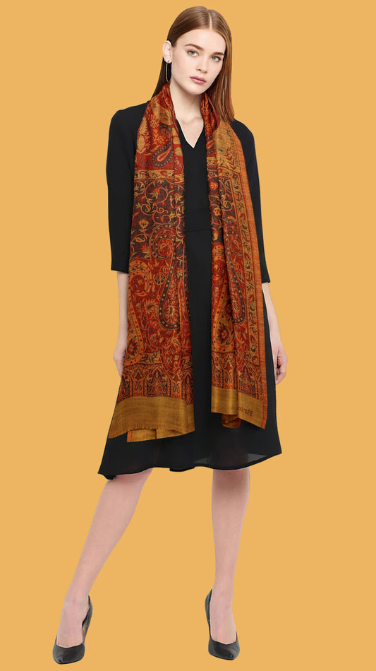 Mustard Silk wool Stole SW 8872