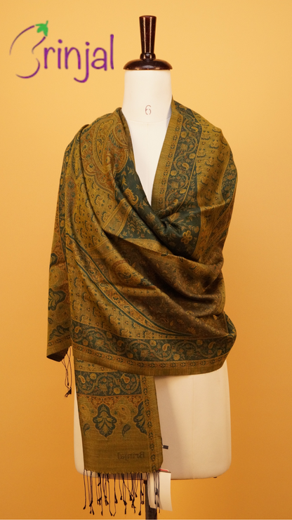 Light Green Stole SW 8874 92% wool 8% silk 70cmx200cm