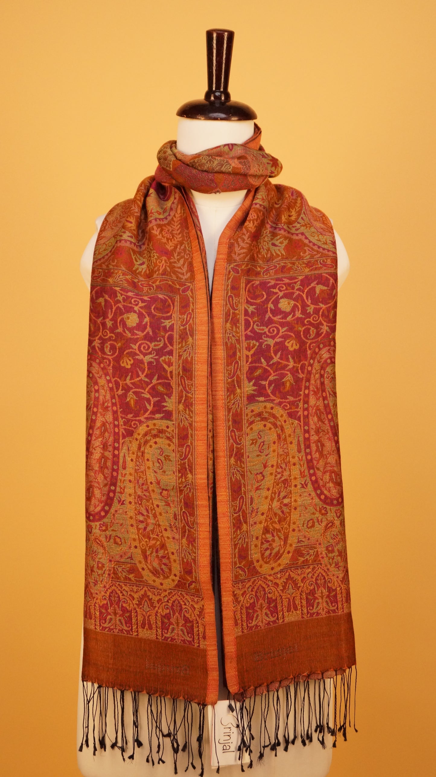 Rust Stole SW 8872 8%wool 92%silk 70cmx200cm