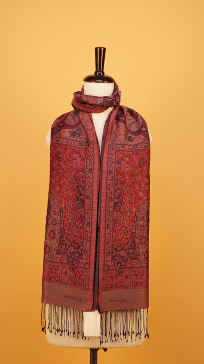 Brick Red Stole SW 8872 8%wool 92%silk 70cmx200cm