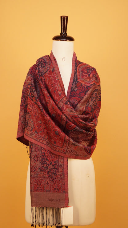 Brick Red Stole SW 8872 8%wool 92%silk 70cmx200cm