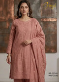 Brinjal Delicate Embroidered Unstitched Suit Set – Dusty Rose