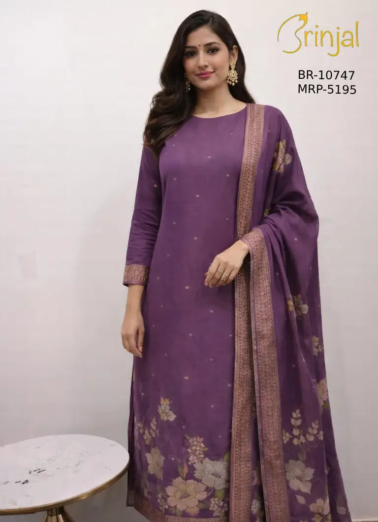 Kashmiri Hand-Woven Pure Silk Suit Set