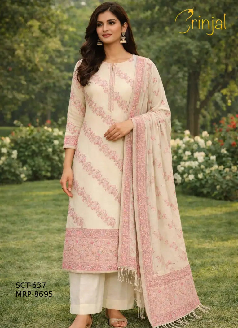 Elegant Cotton Silk Floral Salwar Suit Set