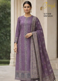 Brinjal Lavender Cotton Silk Unstitched Suit
