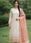 Brinjal Ivory Floral Cotton Silk Suit Set