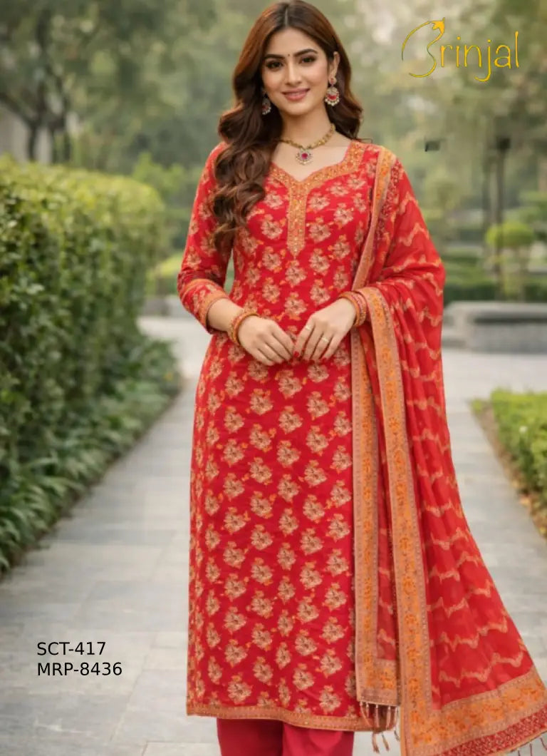 Premium Cotton Silk Suit