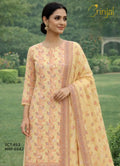Elegant Pastel Leaf Printed Cotton Silk Salwar Suit Set