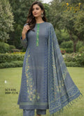 Brinjal Premium Cotton Silk Embroidered Suit Set