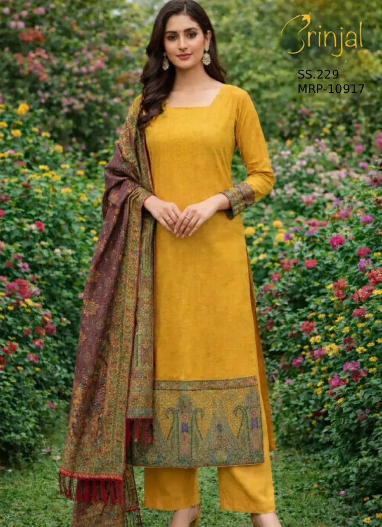 Mustard PURE  Silk Suit Set