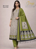 Grey & Olive Print Suit Set