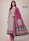 Brinjal Madhubani Art Inspired Premium Unstitched Suit