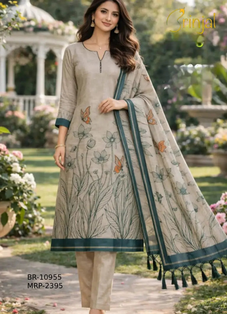 Elegant Floral Print 3-Piece Suit