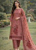 Elegant Floral Embroidered Tussar Silk Suit Set