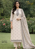 Brinjal Elegant Grey Linen Cotton Suit Set