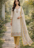 Ivory & Mustard Linen-Cotton Suit Set