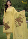 Sunflower Yellow Viscose Floral Suit