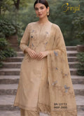 Elegant Beige Viscose Unstitched Suit Set