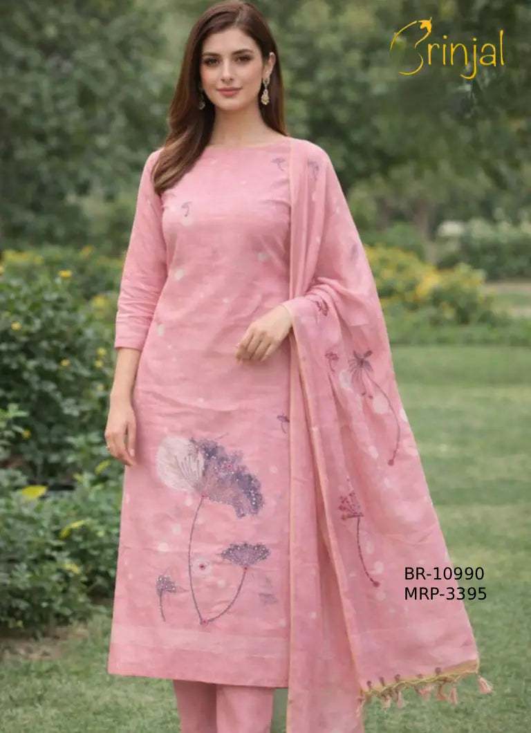 Elegant Embroidered Viscose Suit