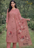 Embroidered Dusty Rose Viscose Kurta Set