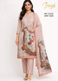 Brinjal Elegant Linen-Cotton Blend Unstitched Suit