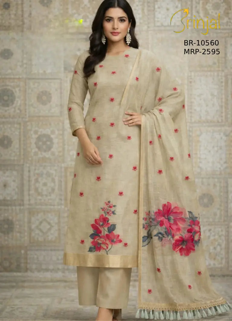 Chanderi Cotton Weaving Set - Floral Elegance