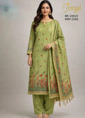 Sage Green Chanderi Cotton Weave Unstitched Suit