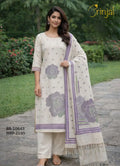 Elegant Chanderi Cotton Floral Motif Suit Set