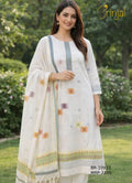 Chanderi Cotton Suit with Geometric Embroidery