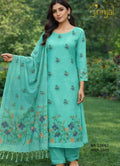 Chanderi Cotton Floral Embroidered Suit Set
