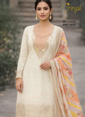 Elegant Off-White Tissue Weaving Suit