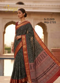 Brinjal Elegant Charcoal Bandhani Weaving Saree