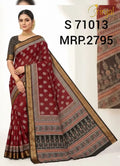 Brinjal S 71013 Maroon Woven Silk Blend Saree