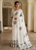 Elegant Off-White Floral Weaving Saree