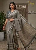 Brinjal S-71032 Woven Checked Handloom Saree