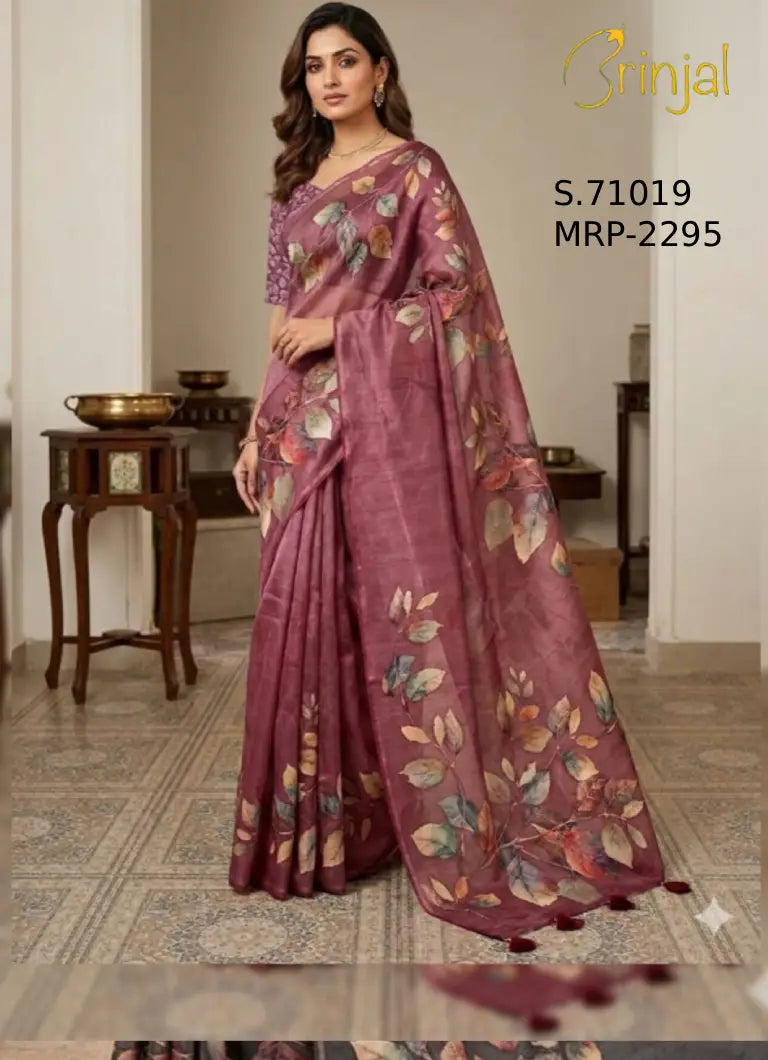 Purple Floral Weaving Saree