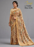 Brinjal Floral Heritage Tussar Silk Saree