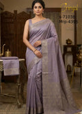 Lavender Mist Handloom Silk Cotton Floral Saree