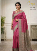 Magenta Silk Floral Weaving Saree