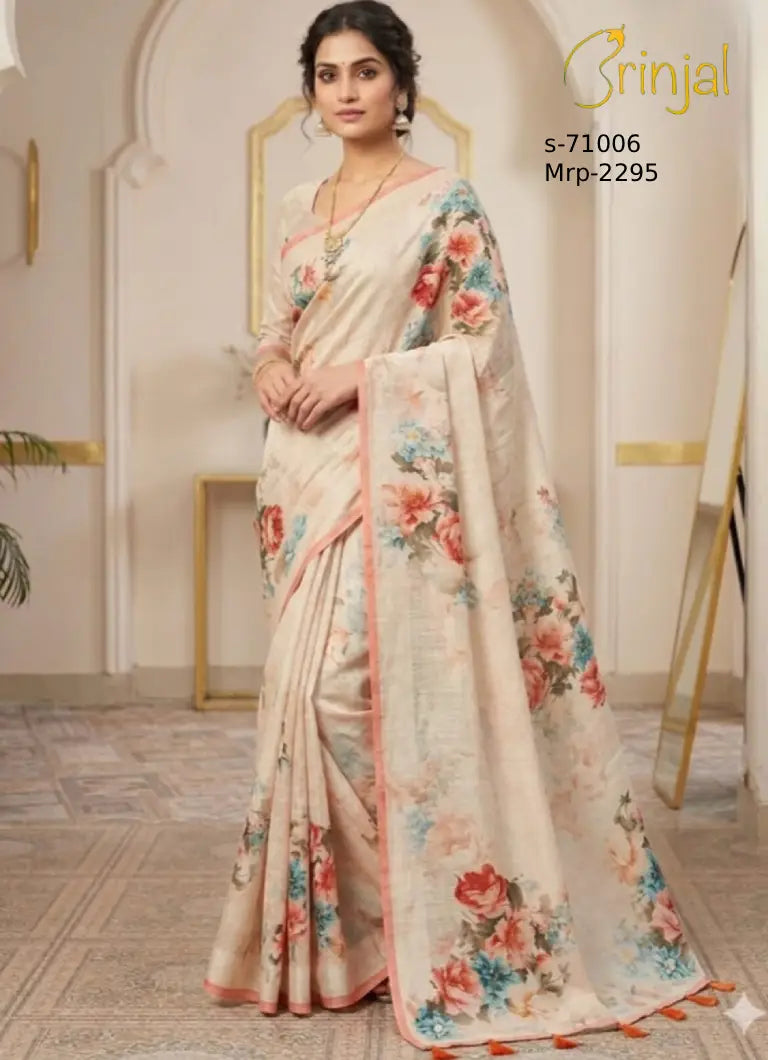 Brinjal Elegant Floral Weaving Saree