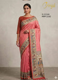 Brinjal Floral Heritage Weaving Saree
