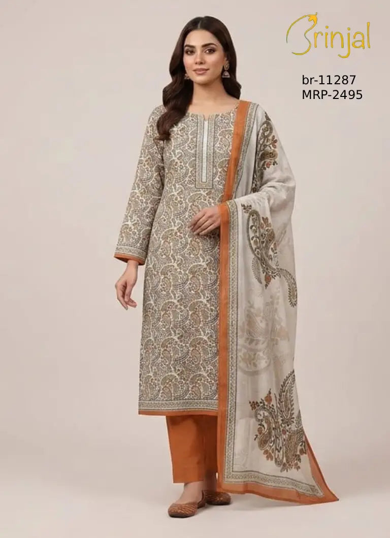 Premium Paisley Unstitched Suit Set