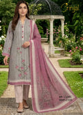 BR-11081 Floral Embroidered Stripe Suit