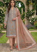 Vintage Floral Striped Hand-Embroidered Suit Set