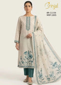 Brinjal Elegant Floral Embroidered Unstitched Suit