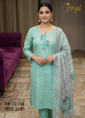 Unstitched Light Teal Floral Motif Suit Set