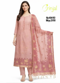 Chanderi Cotton Embroidered Suit Set with Dupatta
