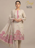 Elegant Floral Embroidered Unstitched Suit – BR-11179